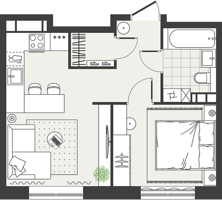 1-BD Apartment Sale, 34.8 sq. m. at Eko Bunino, prospekt Kuprina, 34к1, Sosenskoye Settlement, Moscow, Russia #2 1-BD Apartment Sale, 34.8 sq. m. at Eko Bunino, prospekt Kuprina, 34к1, Sosenskoye Settlement, Moscow, Russia #2