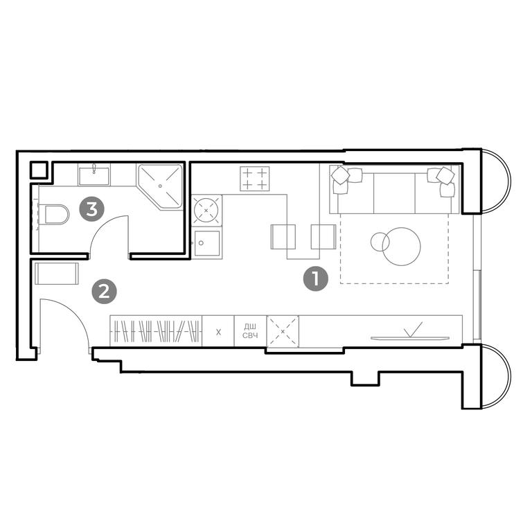 Apartment Sale, 27.2 sq. m. at Nametkin Tower, Namyotkina Street, 10А, Moscow, Russia #1