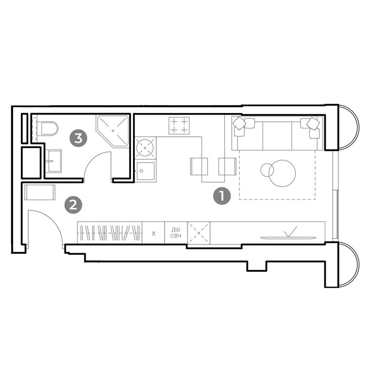 Apartment Sale, 27.2 sq. m. at Nametkin Tower, Namyotkina Street, 10А, Moscow, Russia #2