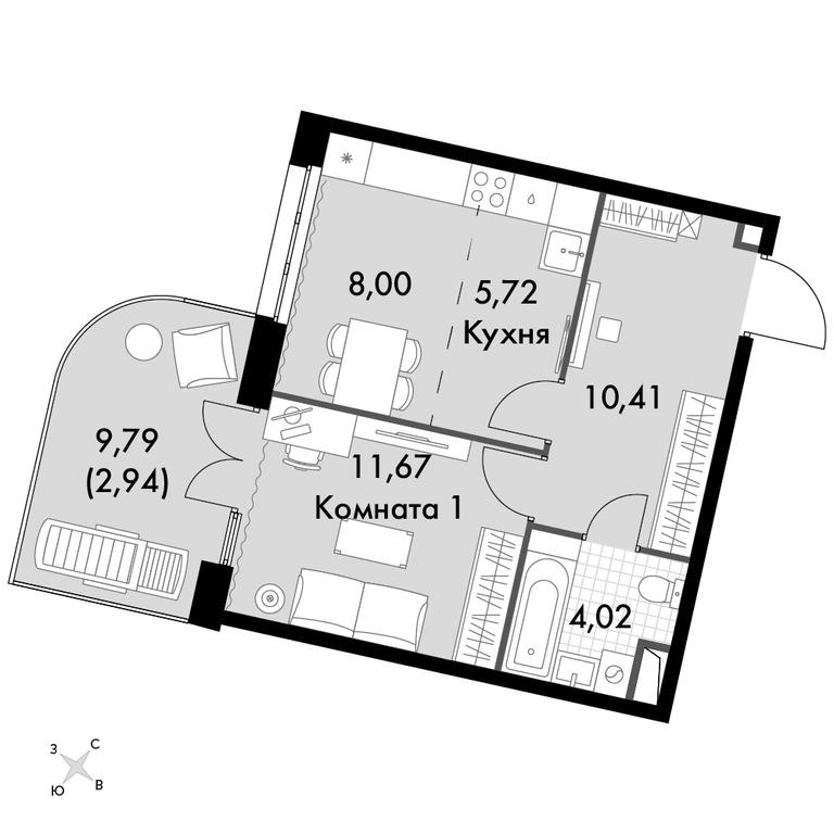 2-BD Apartment Sale, 49.61 sq. m. at Dvizhenie. Govorovo, Центральная улица, 47, деревня Говорово, поселение Московский, Москва, Россия #1 2-BD Apartment Sale, 49.61 sq. m. at Dvizhenie. Govorovo, Центральная улица, 47, деревня Говорово, поселение Московский, Москва, Россия #1