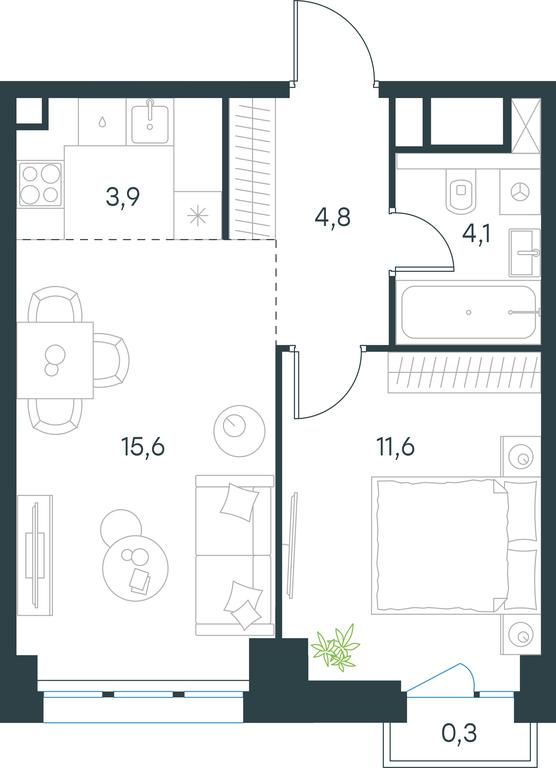 1-BD Apartment Sale, 40.3 sq. m. at Level Seligerskaya 2, Ilmenskiy Drive, 8Ас1, Moscow, Russia #1 1-BD Apartment Sale, 40.3 sq. m. at Level Seligerskaya 2, Ilmenskiy Drive, 8Ас1, Moscow, Russia #1
