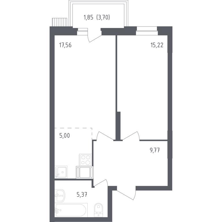 Apartment Sale, 54.3 sq. m. at Egorovo Park, 1-y kvartal, posyolok Zhilino-1, Lubertsy City District, Moscow Region, Russia #2
