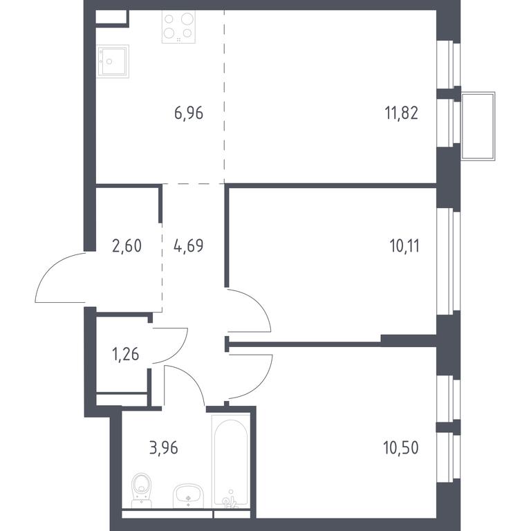 1-BD Apartment Sale, 51.9 sq. m. at Novoe Vidnoe, Kalinovka Village, Leninskiy City District, Moscow Region, Russia #1 1-BD Apartment Sale, 51.9 sq. m. at Novoe Vidnoe, Kalinovka Village, Leninskiy City District, Moscow Region, Russia #1
