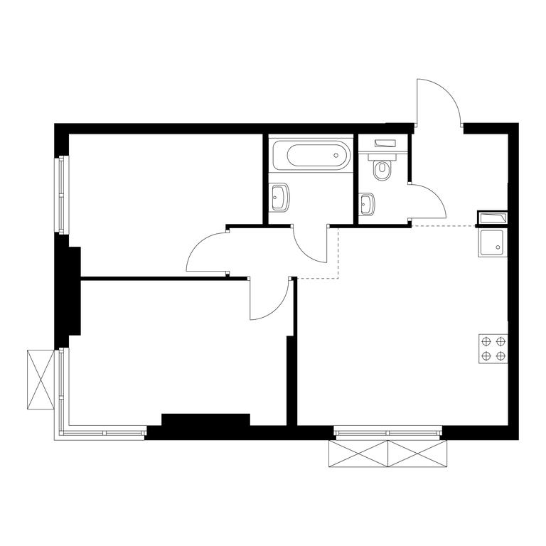 2-BD Apartment Sale, 49.1 sq. m. at Rustaveli 14, Rustaveli Street, 14с20, Moscow, Russia #1
