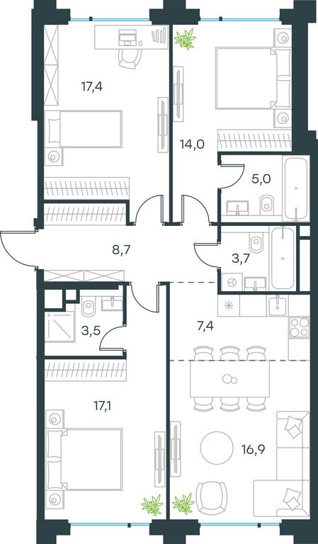 3-BD Apartment Sale, 93.7 sq. m. at Level Baumanskaya, Bolshaya Pochtovaya Street, 18, Moscow, Russia #1 3-BD Apartment Sale, 93.7 sq. m. at Level Baumanskaya, Bolshaya Pochtovaya Street, 18, Moscow, Russia #1