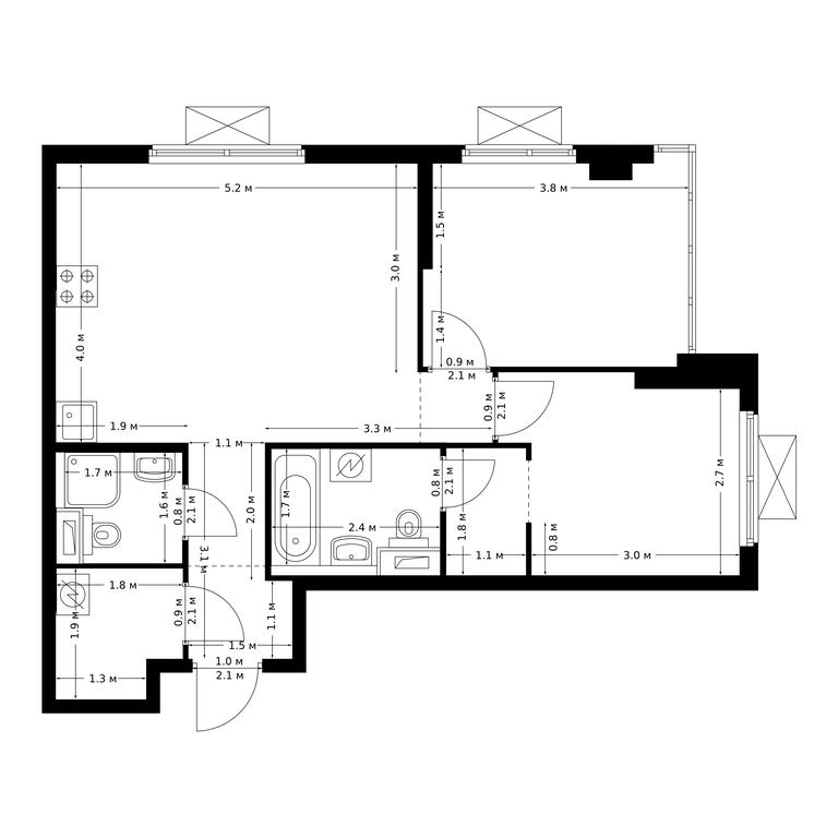 2-BD Apartment Sale, 56.6 sq. m. at Bolshaya Akademicheskaya 85, 3rd Nizhnelikhoborsky Drive, 1с16, Moscow, Russia #2 2-BD Apartment Sale, 56.6 sq. m. at Bolshaya Akademicheskaya 85, 3rd Nizhnelikhoborsky Drive, 1с16, Moscow, Russia #2