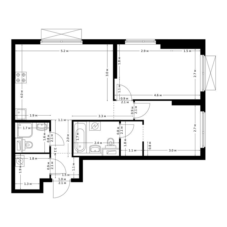 2-BD Apartment Sale, 56.6 sq. m. at Bolshaya Akademicheskaya 85, 3rd Nizhnelikhoborsky Drive, 1с16, Moscow, Russia #1 2-BD Apartment Sale, 56.6 sq. m. at Bolshaya Akademicheskaya 85, 3rd Nizhnelikhoborsky Drive, 1с16, Moscow, Russia #1
