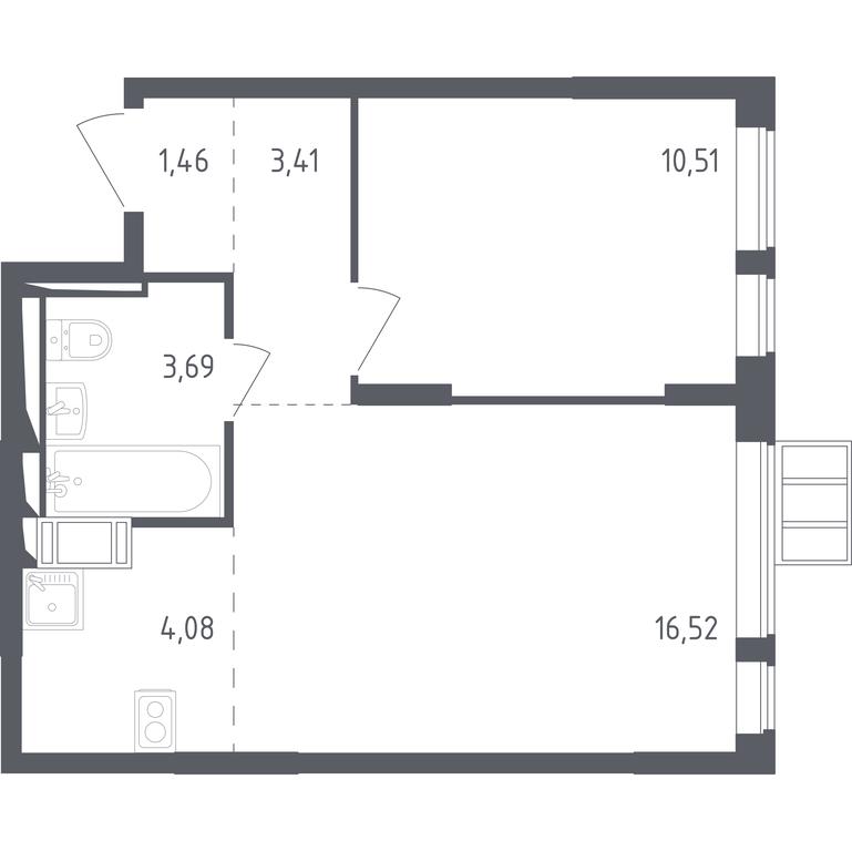 1-BD Apartment Sale, 39.67 sq. m. at Gorki Park, Shkolnaya ulitsa, 2, derevnya Korobovo, Leninskiy City District, Moscow Region, Russia #1