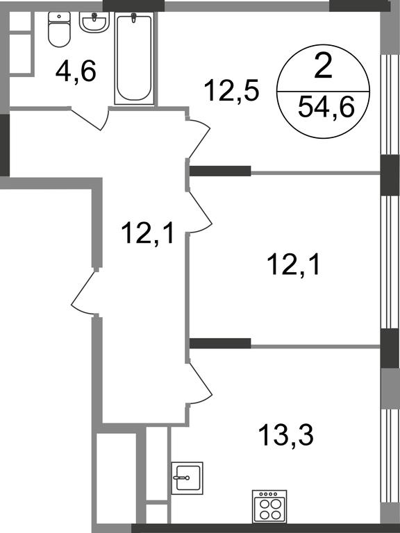 2-BD Apartment Sale, 54.6 sq. m. at Peredelkino Blizhnee, Korneya Chukovskogo Street, 1, Vnukovskoye Settlement, Moscow, Russia #1 2-BD Apartment Sale, 54.6 sq. m. at Peredelkino Blizhnee, Korneya Chukovskogo Street, 1, Vnukovskoye Settlement, Moscow, Russia #1