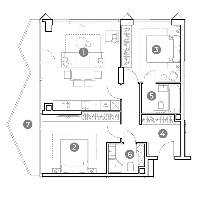 2-BD Apartment Sale, 84.7平方米 at Nametkin Tower, Namyotkina Street, 10А, Moscow, Russia #1 2-BD Apartment Sale, 84.7平方米 at Nametkin Tower, Namyotkina Street, 10А, Moscow, Russia #1