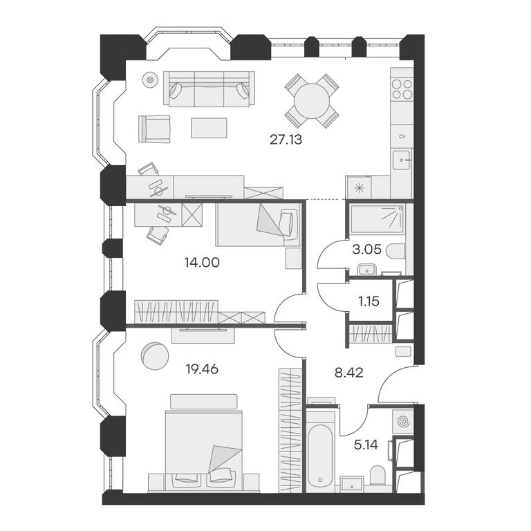 2-BD Apartment Sale, 77.3 sq. m. at Aura Belorusskaya, 1st Yamskogo Polya Street, 28с3, Moscow, Russia #2 2-BD Apartment Sale, 77.3 sq. m. at Aura Belorusskaya, 1st Yamskogo Polya Street, 28с3, Moscow, Russia #2
