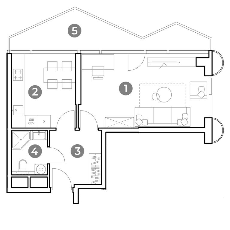 1-BD Apartment Sale, 50.9 sq. m. at Nametkin Tower, Namyotkina Street, 10А, Moscow, Russia #2 1-BD Apartment Sale, 50.9 sq. m. at Nametkin Tower, Namyotkina Street, 10А, Moscow, Russia #2
