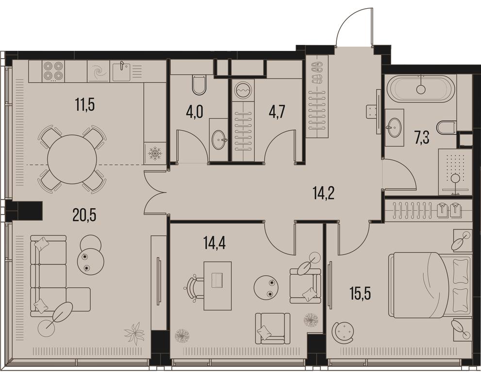 2-BD Apartment Sale, 92.1 sq. m. at High Life, Letnikovskaya Street, 11/10с1, Moscow, Russia #1 2-BD Apartment Sale, 92.1 sq. m. at High Life, Letnikovskaya Street, 11/10с1, Moscow, Russia #1