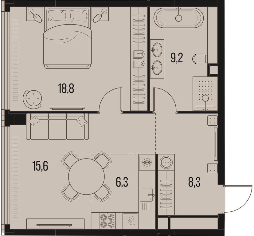 1-BD Apartment Sale, 58.2 sq. m. at High Life, Letnikovskaya Street, 11/10с1, Moscow, Russia #1 1-BD Apartment Sale, 58.2 sq. m. at High Life, Letnikovskaya Street, 11/10с1, Moscow, Russia #1