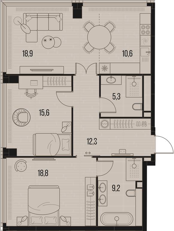 2-BD Apartment Sale, 90.7平方米 at High Life, Letnikovskaya Street, 11/10с1, Moscow, Russia #1 2-BD Apartment Sale, 90.7平方米 at High Life, Letnikovskaya Street, 11/10с1, Moscow, Russia #1