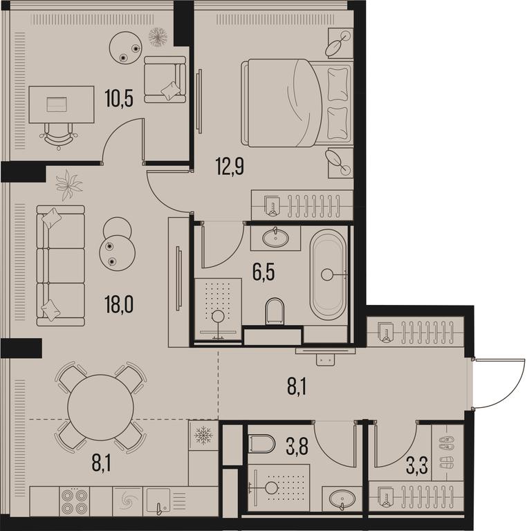 2-BD Apartment Sale, 71.3 sq. m. at High Life, Letnikovskaya Street, 11/10с1, Moscow, Russia #1 2-BD Apartment Sale, 71.3 sq. m. at High Life, Letnikovskaya Street, 11/10с1, Moscow, Russia #1