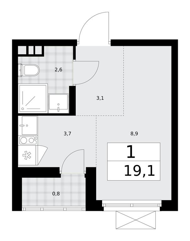 Apartment Sale, 19.1 sq. m. at Desnarechie, kvartal № 23, Desyonovskoye Settlement, Moscow, Russia #2