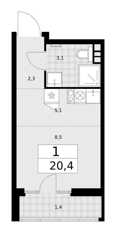 Apartment Sale, 20.4 sq. m. at Desnarechie, kvartal № 23, Desyonovskoye Settlement, Moscow, Russia #2 Apartment Sale, 20.4 sq. m. at Desnarechie, kvartal № 23, Desyonovskoye Settlement, Moscow, Russia #2
