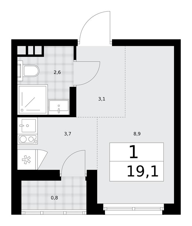 Apartment Sale, 19.1 sq. m. at Desnarechie, kvartal № 23, Desyonovskoye Settlement, Moscow, Russia #2 Apartment Sale, 19.1 sq. m. at Desnarechie, kvartal № 23, Desyonovskoye Settlement, Moscow, Russia #2