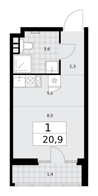 Apartment Sale, 20.9 sq. m. at Desnarechie, kvartal № 23, Desyonovskoye Settlement, Moscow, Russia #2 Apartment Sale, 20.9 sq. m. at Desnarechie, kvartal № 23, Desyonovskoye Settlement, Moscow, Russia #2