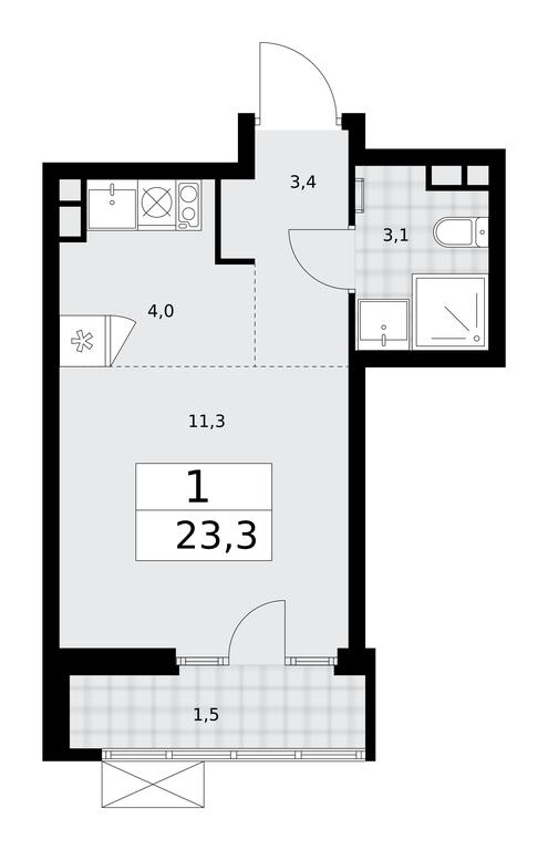 Apartment Sale, 23.3平方米 at Desnarechie, kvartal № 23, Desyonovskoye Settlement, Moscow, Russia #2 Apartment Sale, 23.3平方米 at Desnarechie, kvartal № 23, Desyonovskoye Settlement, Moscow, Russia #2