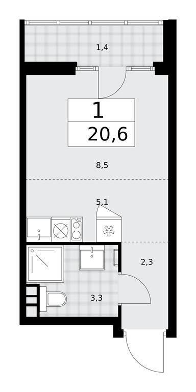Apartment Sale, 20.6平方米 at Desnarechie, kvartal № 23, Desyonovskoye Settlement, Moscow, Russia #2 Apartment Sale, 20.6平方米 at Desnarechie, kvartal № 23, Desyonovskoye Settlement, Moscow, Russia #2