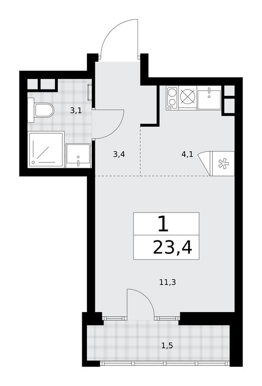 Apartment Sale, 23.4 sq. m. at Desnarechie, kvartal № 23, Desyonovskoye Settlement, Moscow, Russia #1 Apartment Sale, 23.4 sq. m. at Desnarechie, kvartal № 23, Desyonovskoye Settlement, Moscow, Russia #1