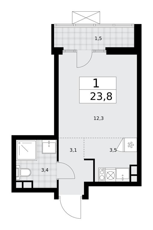 Apartment Sale, 23.8 sq. m. at Desnarechie, kvartal № 23, Desyonovskoye Settlement, Moscow, Russia #2 Apartment Sale, 23.8 sq. m. at Desnarechie, kvartal № 23, Desyonovskoye Settlement, Moscow, Russia #2