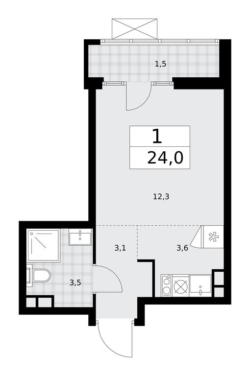 Apartment Sale, 24平方米 at Desnarechie, kvartal № 23, Desyonovskoye Settlement, Moscow, Russia #2 Apartment Sale, 24平方米 at Desnarechie, kvartal № 23, Desyonovskoye Settlement, Moscow, Russia #2