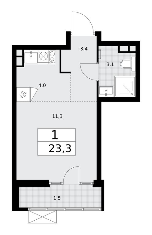 Apartment Sale, 23.3 sq. m. at Desnarechie, kvartal № 23, Desyonovskoye Settlement, Moscow, Russia #1 Apartment Sale, 23.3 sq. m. at Desnarechie, kvartal № 23, Desyonovskoye Settlement, Moscow, Russia #1