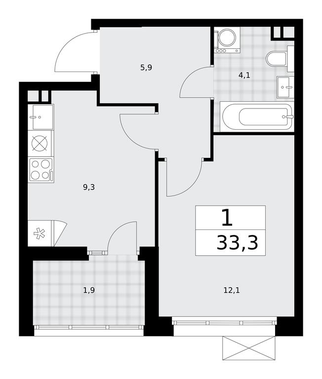 Apartment Sale, 33.3平方米 at Desnarechie, kvartal № 23, Desyonovskoye Settlement, Moscow, Russia #2 Apartment Sale, 33.3平方米 at Desnarechie, kvartal № 23, Desyonovskoye Settlement, Moscow, Russia #2