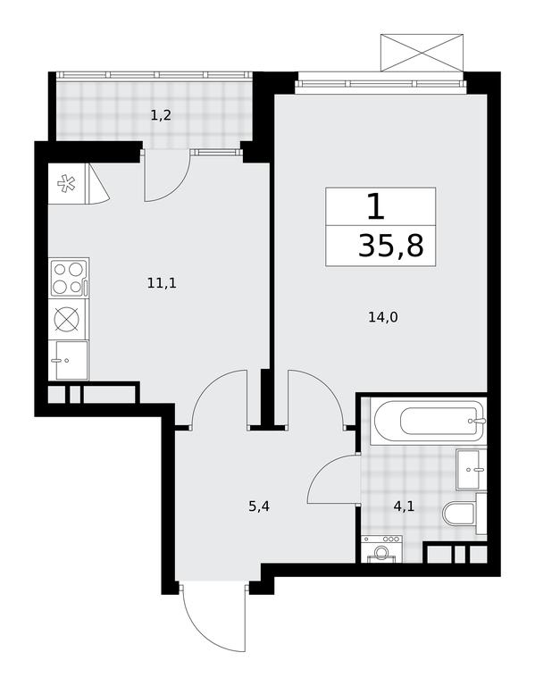 Apartment Sale, 35.8 sq. m. at Desnarechie, kvartal № 23, Desyonovskoye Settlement, Moscow, Russia #1