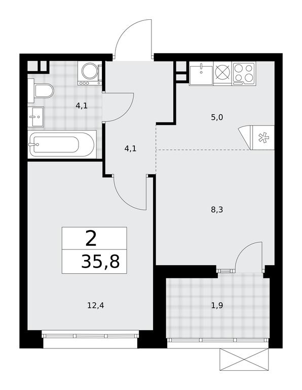1-BD Apartment Sale, 35.8平方米 at Desnarechie, kvartal № 23, Desyonovskoye Settlement, Moscow, Russia #1 1-BD Apartment Sale, 35.8平方米 at Desnarechie, kvartal № 23, Desyonovskoye Settlement, Moscow, Russia #1