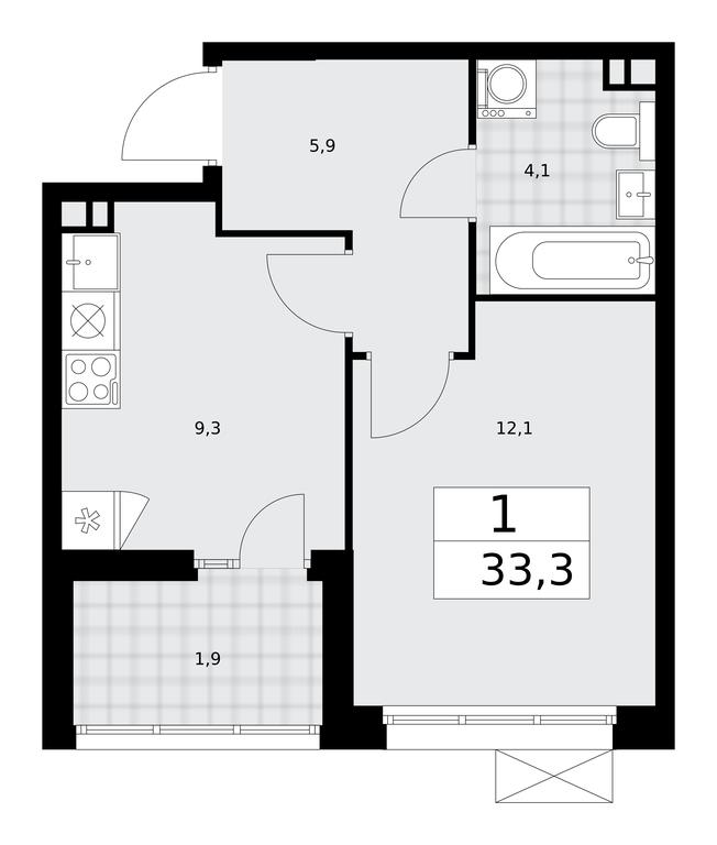 Apartment Sale, 33.3 sq. m. at Desnarechie, kvartal № 23, Desyonovskoye Settlement, Moscow, Russia #1 Apartment Sale, 33.3 sq. m. at Desnarechie, kvartal № 23, Desyonovskoye Settlement, Moscow, Russia #1