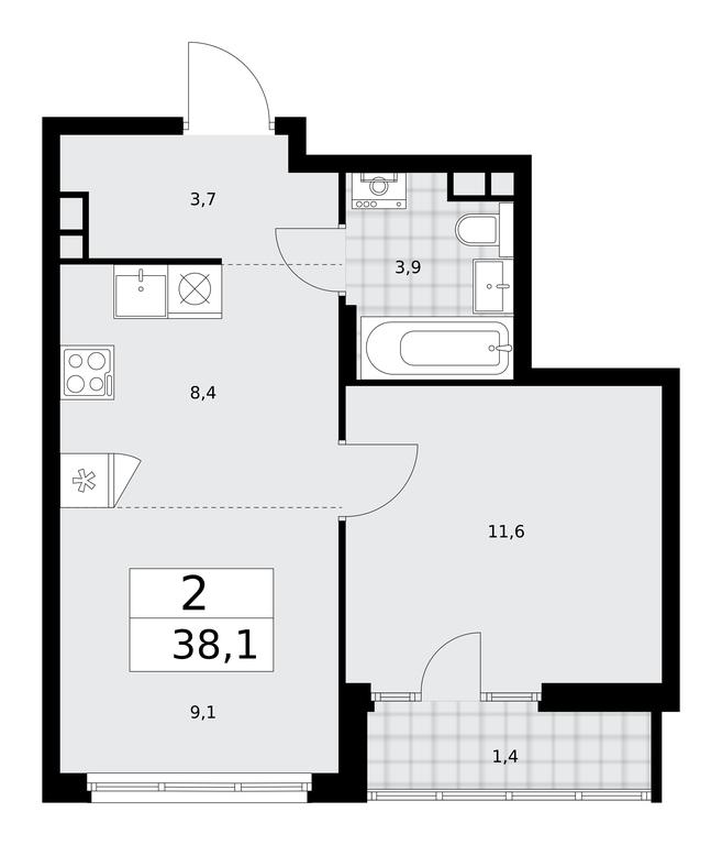 1-BD Apartment Sale, 38.1 sq. m. at Desnarechie, kvartal № 23, Desyonovskoye Settlement, Moscow, Russia #2 1-BD Apartment Sale, 38.1 sq. m. at Desnarechie, kvartal № 23, Desyonovskoye Settlement, Moscow, Russia #2