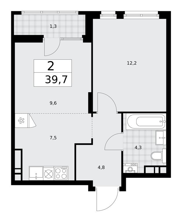 1-BD Apartment Sale, 39.7 sq. m. at Desnarechie, kvartal № 23, Desyonovskoye Settlement, Moscow, Russia #2 1-BD Apartment Sale, 39.7 sq. m. at Desnarechie, kvartal № 23, Desyonovskoye Settlement, Moscow, Russia #2