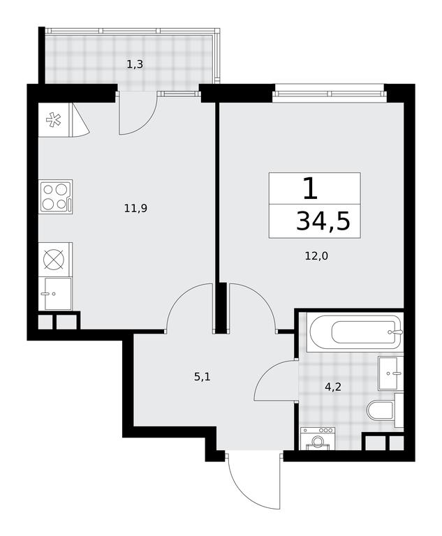 Apartment Sale, 34.5 sq. m. at Desnarechie, kvartal № 23, Desyonovskoye Settlement, Moscow, Russia #1 Apartment Sale, 34.5 sq. m. at Desnarechie, kvartal № 23, Desyonovskoye Settlement, Moscow, Russia #1