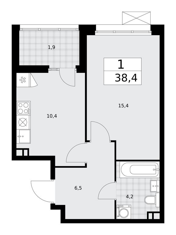 Apartment Sale, 38.4 sq. m. at Desnarechie, kvartal № 23, Desyonovskoye Settlement, Moscow, Russia #1 Apartment Sale, 38.4 sq. m. at Desnarechie, kvartal № 23, Desyonovskoye Settlement, Moscow, Russia #1