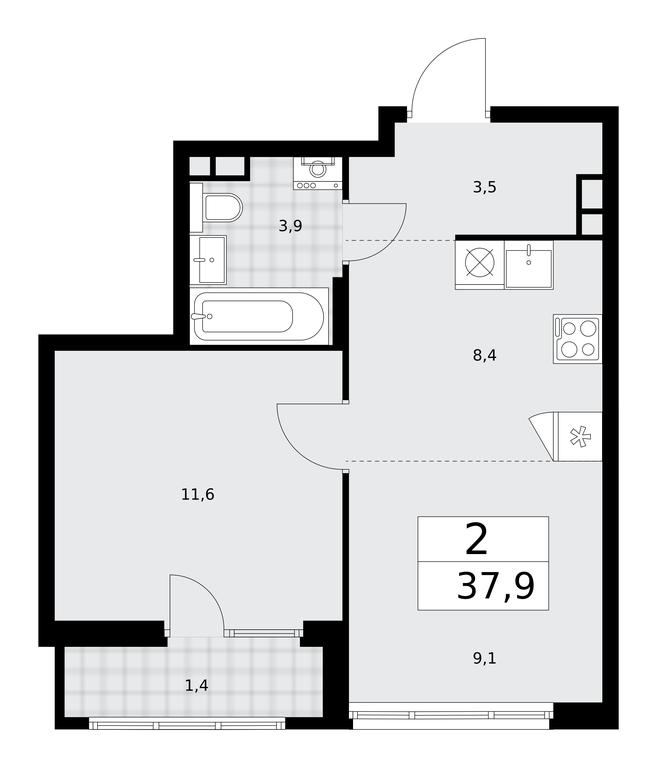 Продажа 1-комн. квартиры, 37,9 м² в ЖК «Деснаречье», квартал № 23, поселение Десёновское, Москва, Россия #1