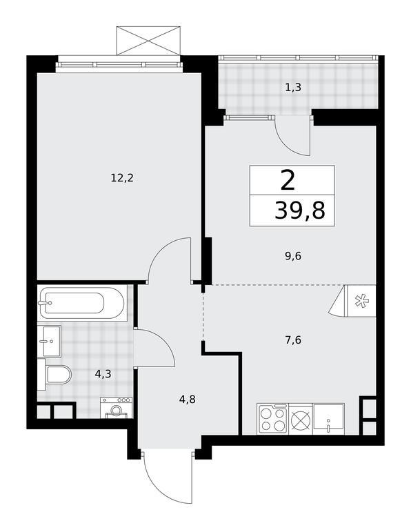 1-BD Apartment Sale, 39.8 sq. m. at Desnarechie, kvartal № 23, Desyonovskoye Settlement, Moscow, Russia #2 1-BD Apartment Sale, 39.8 sq. m. at Desnarechie, kvartal № 23, Desyonovskoye Settlement, Moscow, Russia #2