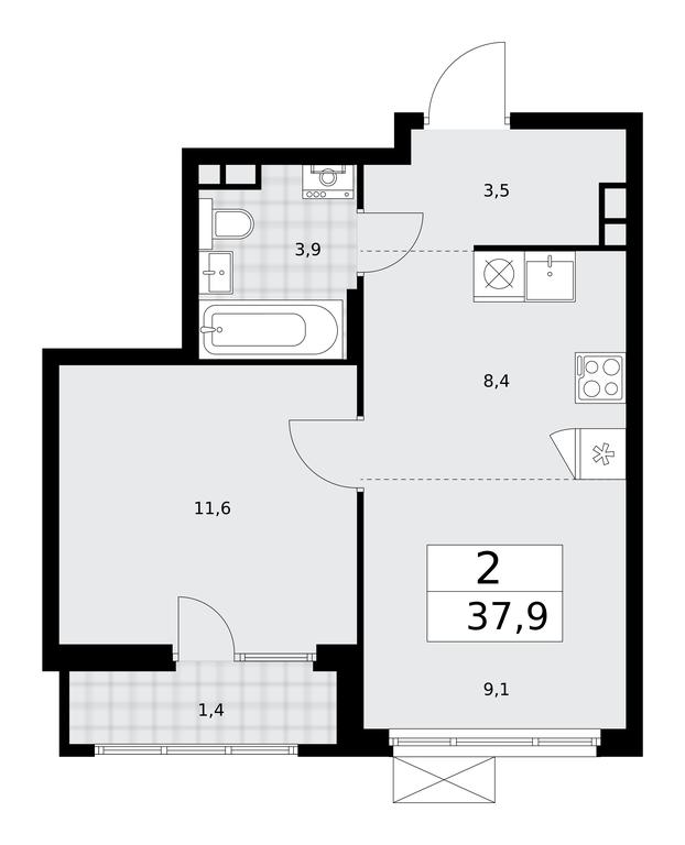 Продажа 1-комн. квартиры, 37,9 м² в ЖК «Деснаречье», квартал № 23, поселение Десёновское, Москва, Россия #1