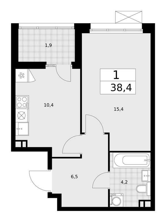 Apartment Sale, 38.4 sq. m. at Desnarechie, kvartal № 23, Desyonovskoye Settlement, Moscow, Russia #2 Apartment Sale, 38.4 sq. m. at Desnarechie, kvartal № 23, Desyonovskoye Settlement, Moscow, Russia #2