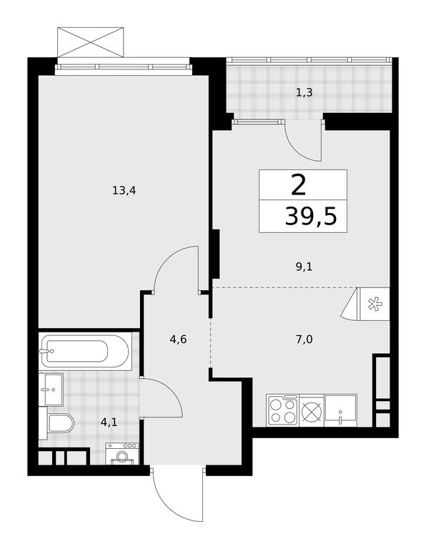 Продажа 1-комн. квартиры, 39,5 м² в ЖК «Деснаречье», квартал № 23, поселение Десёновское, Москва, Россия #2