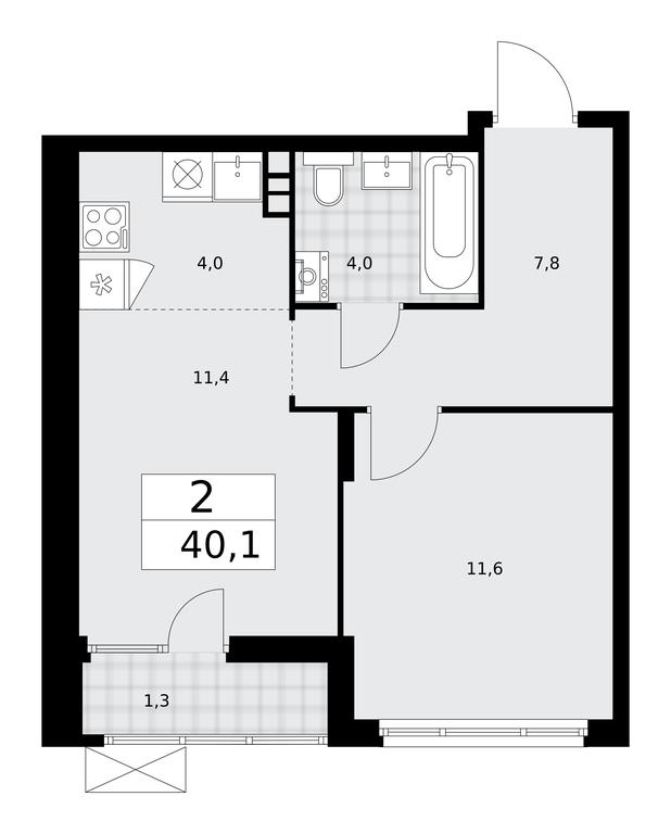 1-BD Apartment Sale, 40.1 sq. m. at Desnarechie, kvartal № 23, Desyonovskoye Settlement, Moscow, Russia #2 1-BD Apartment Sale, 40.1 sq. m. at Desnarechie, kvartal № 23, Desyonovskoye Settlement, Moscow, Russia #2