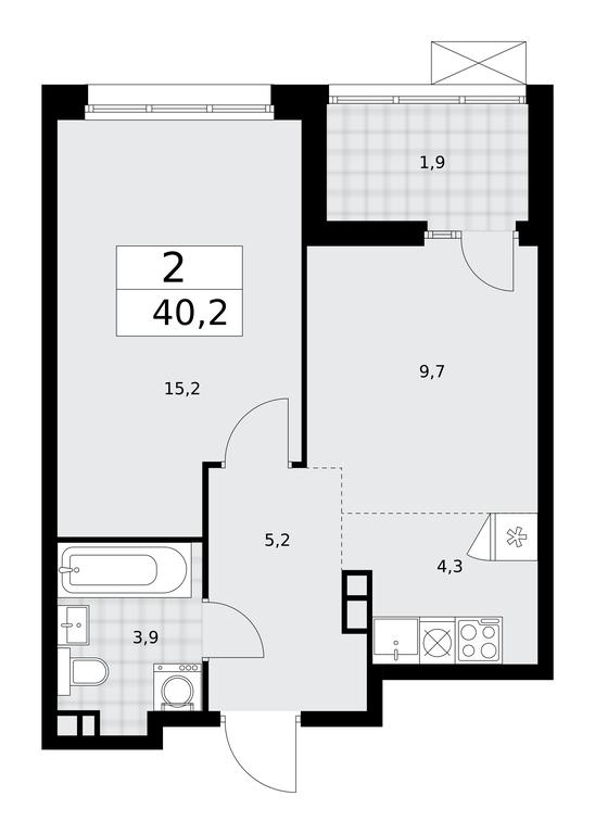 1-BD Apartment Sale, 40.2 sq. m. at Desnarechie, kvartal № 23, Desyonovskoye Settlement, Moscow, Russia #1