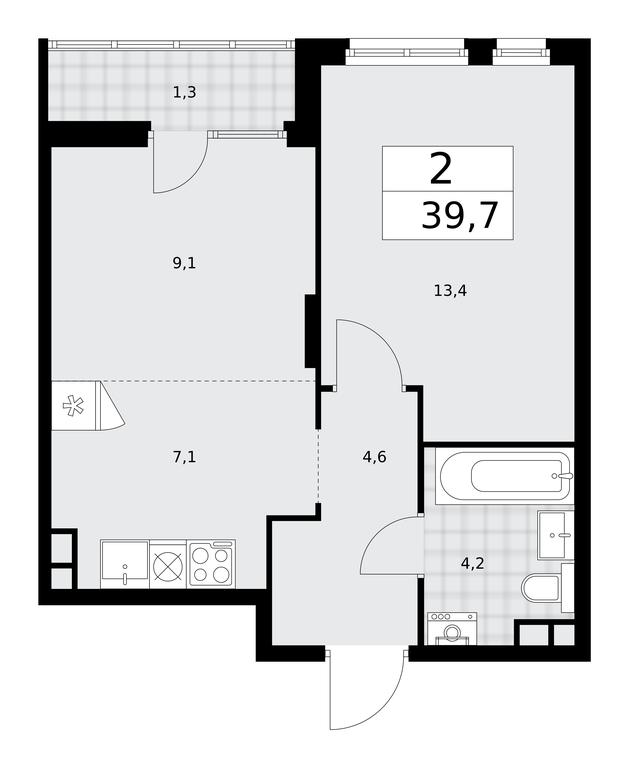 Продажа 1-комн. квартиры, 39,7 м² в ЖК «Деснаречье», квартал № 23, поселение Десёновское, Москва, Россия #1