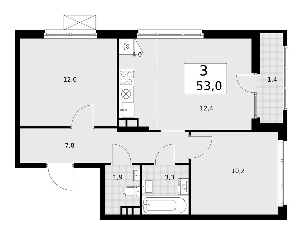 2-BD Apartment Sale, 53 sq. m. at Desnarechie, kvartal № 23, Desyonovskoye Settlement, Moscow, Russia #2 2-BD Apartment Sale, 53 sq. m. at Desnarechie, kvartal № 23, Desyonovskoye Settlement, Moscow, Russia #2