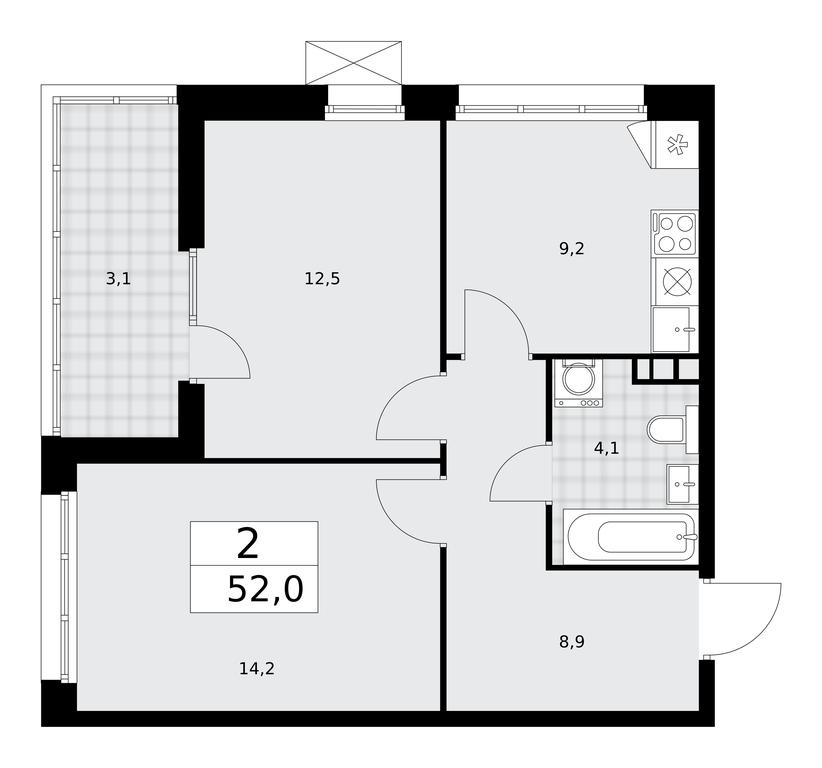 1-BD Apartment Sale, 52平方米 at Desnarechie, kvartal № 23, Desyonovskoye Settlement, Moscow, Russia #1 1-BD Apartment Sale, 52平方米 at Desnarechie, kvartal № 23, Desyonovskoye Settlement, Moscow, Russia #1