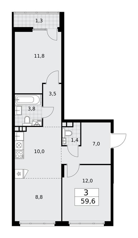 Продажа 2-комн. квартиры, 59,6 м² в ЖК «Деснаречье», квартал № 23, поселение Десёновское, Москва, Россия #2