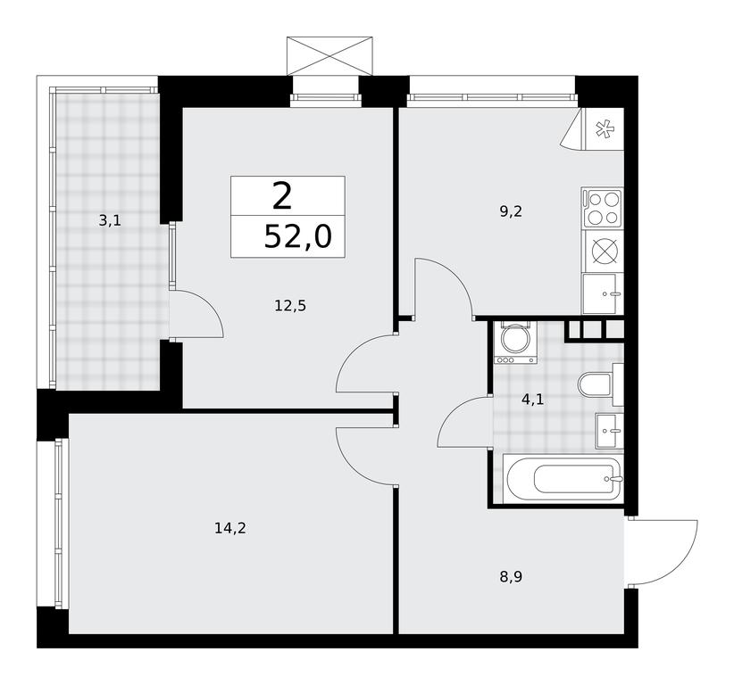 1-BD Apartment Sale, 52平方米 at Desnarechie, kvartal № 23, Desyonovskoye Settlement, Moscow, Russia #1 1-BD Apartment Sale, 52平方米 at Desnarechie, kvartal № 23, Desyonovskoye Settlement, Moscow, Russia #1
